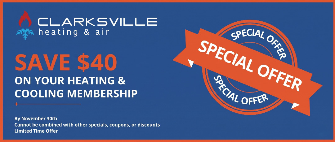 $10400 total qualifying HVAC repl or install Clarksville Heating & Air special offer $5000